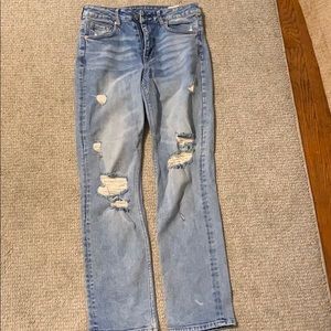 Ripped straight jeans